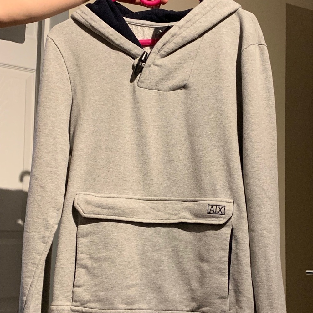 Large Gray Armani Exchange Hoodie